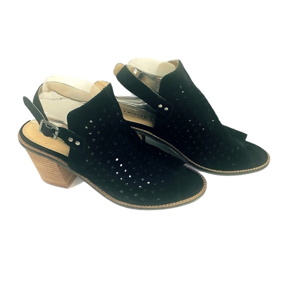 Chinese Laundry Perforated Peep-Toe Black Suede Bootie Women Size: 10 - Picture 3 of 10